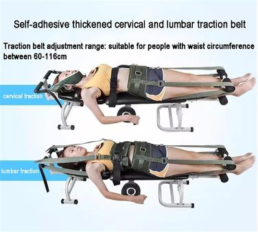 Ліжко для витягування шийного відділу хребта, масажне тракційне ліжко, розгинач спини, стіл для інверсії поперекового відділу, масажні тракційні столи, портативний інструмент для розтягування поперекового відділу, шириною 46 см