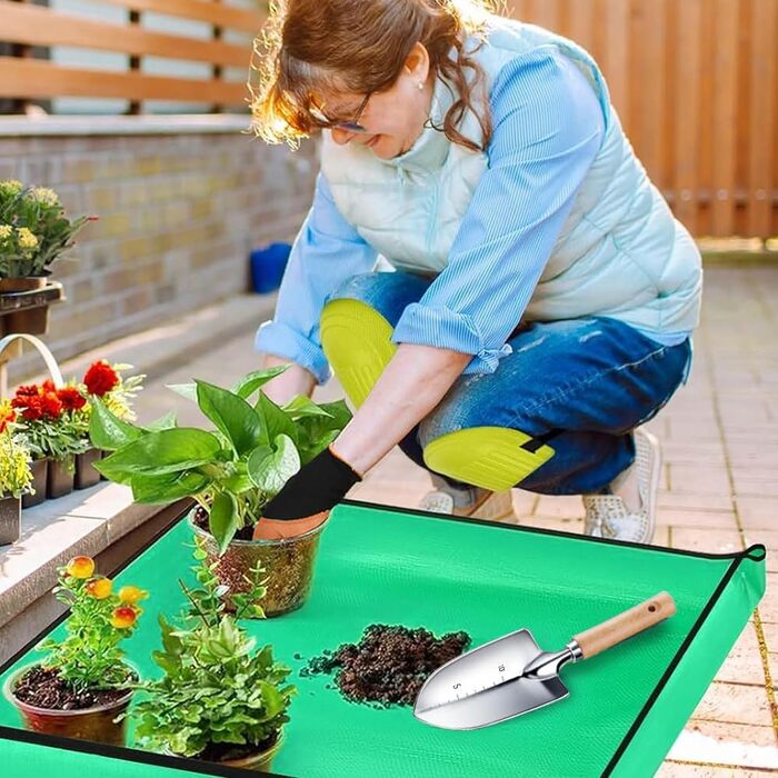 Набір садових інструментів Gartenwerkzeug, 7 предметів, з органайзером-сумкою для інструментів, міцний нержавіючий набір садового інструменту, ідеальний подарунок для жінок, чоловіків та садівників-любителів