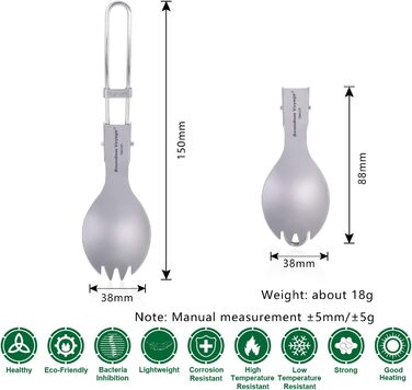 Кемпінгові столові прибори 2 в 1 ложка Виделка Портативний посуд для подорожей на відкритому повітрі Невеликий легкий столовий пос