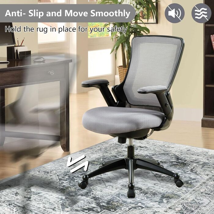 Захисний килимок для підлоги 120x150 см, килимок для стільців для дерев&39яних підлог, килимок для стільців у стилі бохо для твердих підлог, нековзний килимок для офісних стільців (сірий) 120x150 см сірий