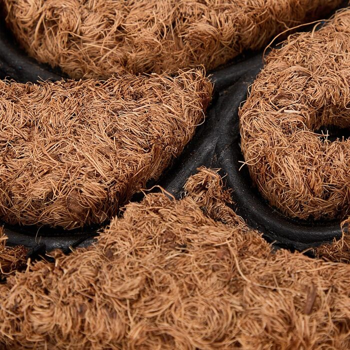 Килимок для дверей Relaxdays, кокос та гума, напівкруглий, декоративний, 100 x 60 см, для використання всередині та зовні приміщень, нековзний килимок для уловлювання бруду, натуральний