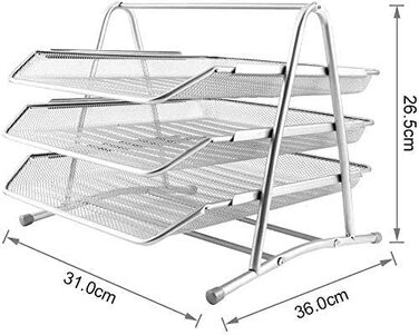 Металевий лоток для документів 3 відділення, настільний органайзер з листовим лотком для документів формату А4, настільний лоток, шафи для документів, комп'ютерний стіл, органайзер для шухляд