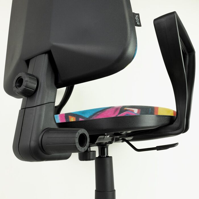 Дитяче письмове крісло з регульованою висотою - Ергономічне дитяче письмове крісло з 5 колесами, обертове дитяче крісло зі спинкою, різнокольорове з мотивом Bred Graf