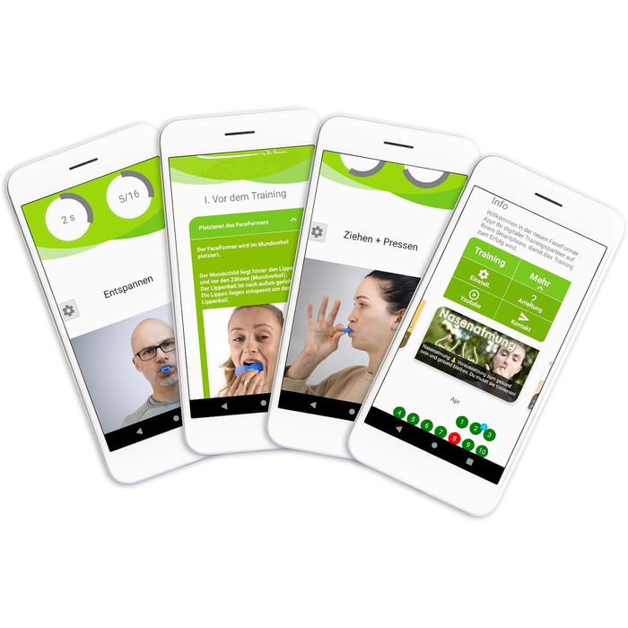 Безкоштовний тренувальний додаток - Причинно ефективний при хропінні, апное сну, розладах сну, ЦМД, скреготінні зубами, болях у щелепі та шиї - Оригінал доктора Берндсена Шварца