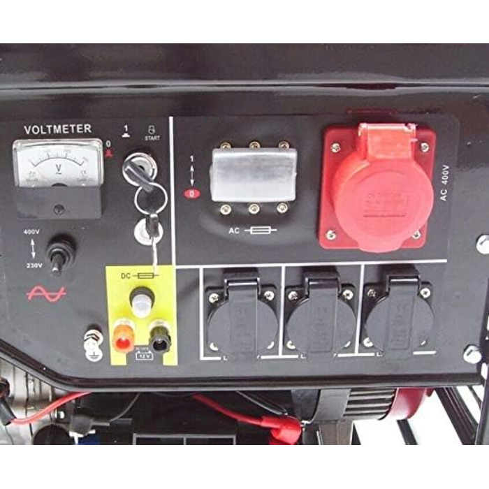 Бензиновий генератор 6500 E-Start 06258 Генератор Аварійний генератор 230V 400V, 12V Електричний стартер, 13 к.с., 389 см