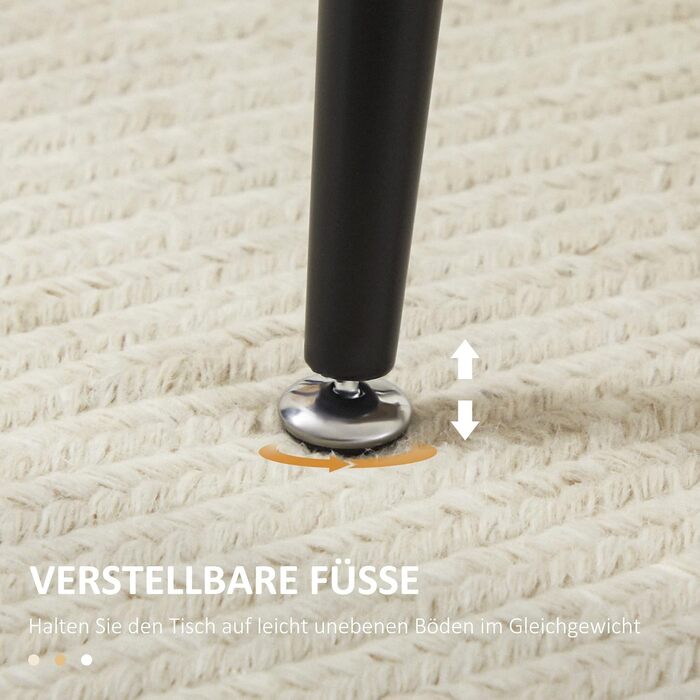 Обідній стіл HOMCOM, Кухонний стіл, Обідній стіл для 4 осіб, Стіл для вітальні з імітацією дерева, Сталеві ніжки, 140 x 80 x 76 см, Натуральний колір