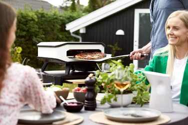 Електрична піч для піци cozze 13 з каменем для піци, 230 В/2200 Вт, цифровий контроль температури, включаючи передню кришку, чорний