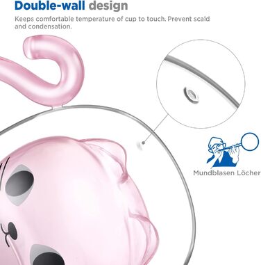 Кавова чашка 290 мл Кавове скло Чайні склянки для капучино, латте макіато, чаю, молока, МОРОЗИВО, ПИВО, Подарунки на день святого