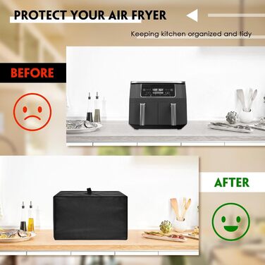 Термостійка водонепроникна пилонепроникна кришка для двозонної аерофритюрниці Ninja Foodi MAX AF400EUCP 9.5 л, AF500EU 10.4 л (чорна)