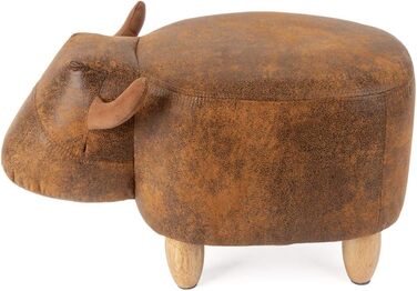 Табурет Balvi La Vache, коричневий, у формі корови, дерев&39яні ніжки, штучна шкіра/дерево, різнокольоровий