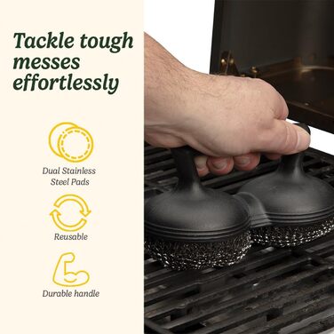 Щітка для гриля Cuisinart Power Scour Потужний очищувач для гриля Шліфувальні подушечки з нержавіючої сталі Для електричних та газових грилів