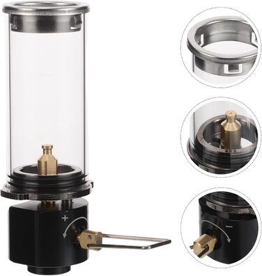 Багатофункціональний пропановий газовий ліхтар, кемпінговий ліхтар, портативний газовий ліхтар для вулиці, чорний, яскраве освітлення намету для подорожей та надзвичайних ситуацій