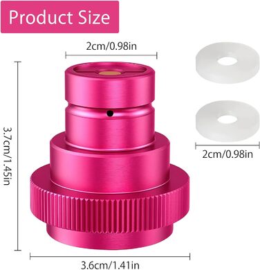 Швидкий адаптер WOKICOR CO2, адаптер 425 г циліндр 60 л трапецієподібна різьба TR21-4, швидкий адаптер для CO2, сумісний з Duo/Terra/Art, рожевий, легке встановлення