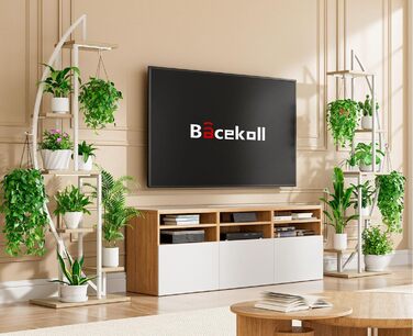 Рівнева підставка для квітів з лампами для вирощування - Металева та дерев&39яна полиця для рослин - Кімнатні квіткові сходи 160 см - Декоративна чорна квіткова полиця для підвіконня у вітальні, 2 шт., біла, 6-