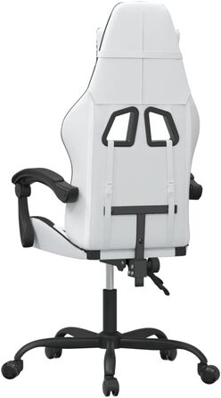 Ігрове крісло Gecheer Офісне крісло Ігрове крісло Ергономічне ігрове крісло Поворотне ігрове крісло Біле та чорне зі штучної шкіри