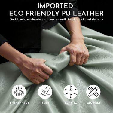 Ергономічне офісне крісло Efomao, крісло керівника зі штучної шкіри, офісне крісло вантажопідйомністю 200 кг з підставкою для ніг та поперековою опорою, регульоване крісло з високою спинкою, світло-зелене