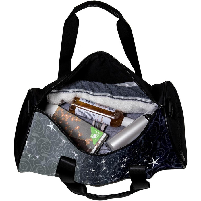 Спортивна сумка, маленька дорожня сумка, сумка для йоги, сірий зоряний візерунок, фітнес-сумка для активного відпочинку, ручна поклажа