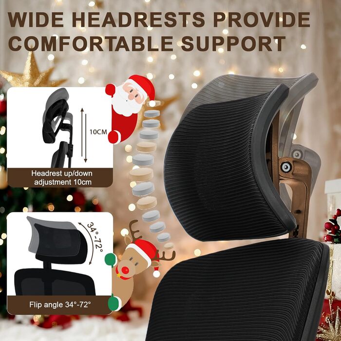 Ергономічне офісне крісло Storeo Imp, велике, до 150 кг, сітка, чорне