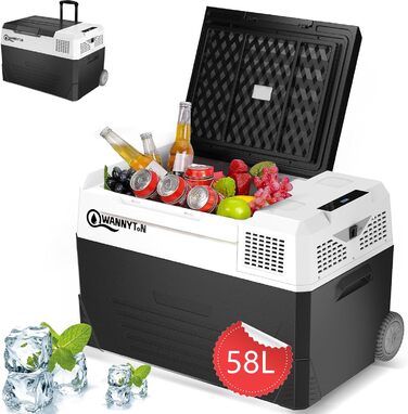 Електричний компресорний холодильник, автомобільний холодильник 58 літрів, 12/24/100-240 В, міні-холодильник для автомобіля, ванта