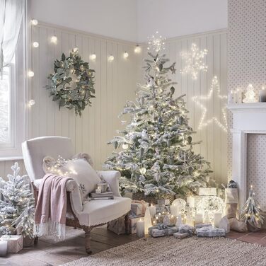 Верхівка для ялинки сніжинка біла Lights4fun