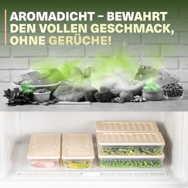 Штабелювані морозильні контейнери, набір з 10 шт. , органайзер для морозильної та холодильної камер з кришками, морозостійкі до -25C, багаторазові контейнери для зберігання продуктів, зберігають свіжість продуктів та відсутність запахів, набір з 10 предме