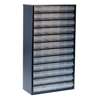 Органайзер для дрібних деталей raaco C12-60 з 60 висувними ящиками, вантажопідйомність 39,6 кг, 15 x 30,6 x 55,2 см, підходить для настінного кріплення, гвинтова підставка для дрібних деталей для системи організації майстерні