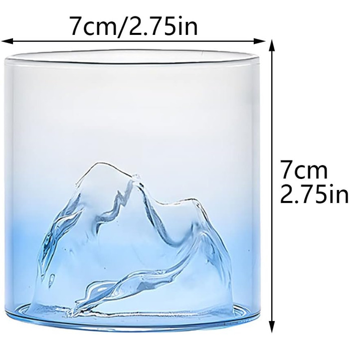 Склянки для віскі ZWMBYN Mountain, преміум-склянки для скотчу 170 мл набір з 4 шт. , старомодні скляні манхеттенські склянки для коктейлів, міні-склянки для барного стакана з бурбоном та ромом