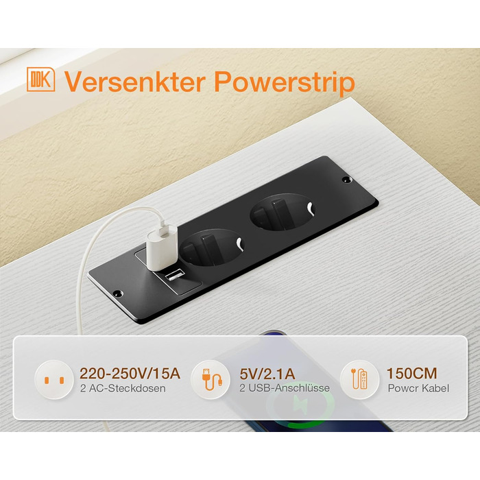 Г-подібний письмовий стіл ODK з шухлядами, кутовий стіл 174x100 см, білий з перевернутою полицею, ігровий стіл зі світлодіодним підсвічуванням та підставкою для монітора, комп&39ютерний стіл, офісний стіл для кабінету або спальні, 174x100 см, білий