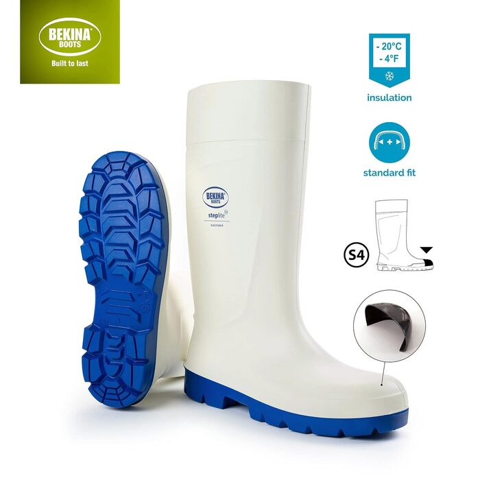 Захисні черевики Steplite Easygrip S4 для чоловіків та жінок зі сталевим носком, нековзні робочі черевики, стійкі до хімічних мийних засобів, харчова промисловість, ізолюючі, білі, EU 45