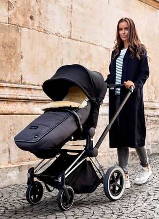 Муфта для ніг з овчини AROSA LUXE - повністю хутряна коляска, муфта для ніг (діти від 6 до 36 місяців), з медичного хутра, в кольо