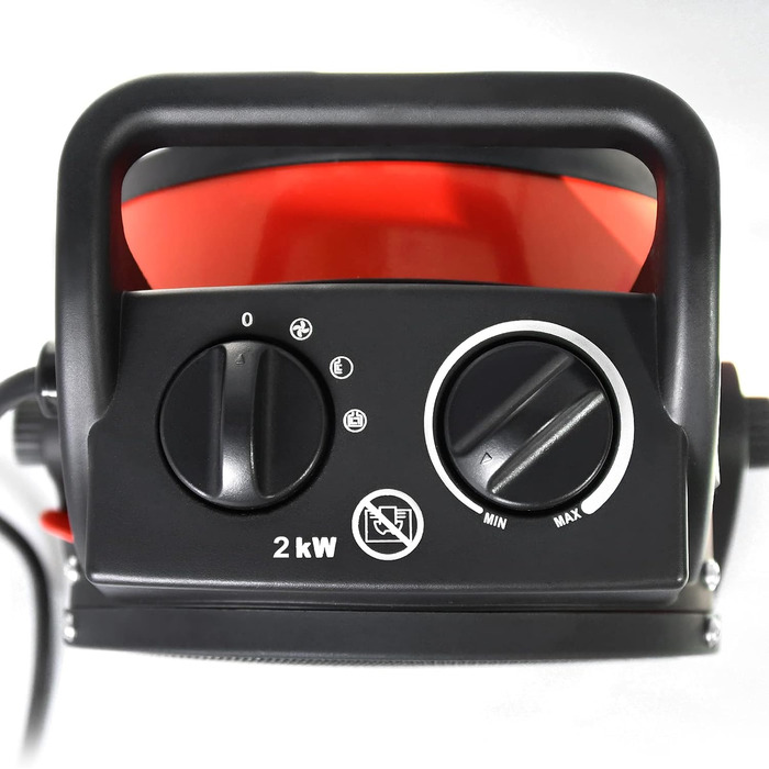 Керамічний обігрівач 2000 Вт, вентилятор-обігрівач, електричний обігрівач, швидкий обігрівач, електричний обігрівач з вентилятором, будівельний обігрівач, 2 режими нагріву, гараж, будівельний майданчик, майстерня, 2000 Вт