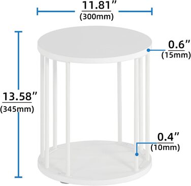 Кругла металева підставка для рослин HDANI 35 см, міцна та надійна підставка для квітів для вітальні, саду, балкону, дерев&39яний квітковий табурет, білий колір, висота 35 см