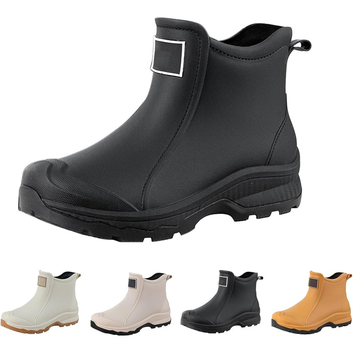 Чоловічі гумові чоботи, водне взуття, верхній одяг, гумове взуття для студентів, повсякденне модне взуття, все для роботи на свіжому повітрі, риболовлі, автомийки, кухні, не бахіли, гумові черевики, високі черевики для чоловіків, розмір 42 EU, чорний