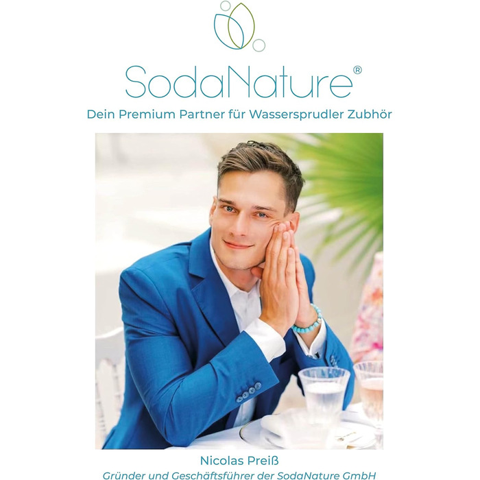 Преміальний 60-літровий циліндр CO2 для SodaStream (крім QC), Aarke тощо Нові та вперше заповнені в Німеччині Природна вугільна кислота на 60 літрів 10 років TV 425 г