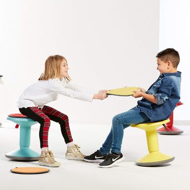 Ергономічний стілець з поворотним ефектом - регульований по висоті - стілець з неслизькою основою та захистом від перекидання - оф