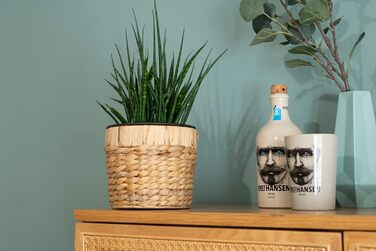 Декоративний набір з 3 круглих плетених квіткових горщиків з морської трави з пластиковими вставками для посадки - горщики для рослин - 16 см 20 см 26 см