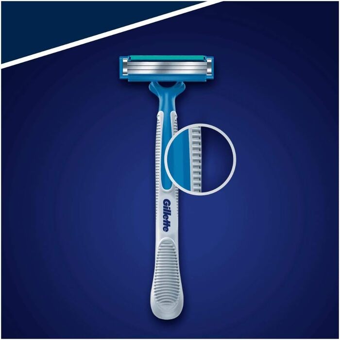 Проста одноразова бритва Gillette Blue3 для чоловіків, 8 бритв із 3 лезами, волога бритва з фіксованим лезом, зволожуюча смужка