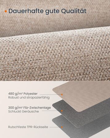 Килим SONGMICS HOME для вулиці, 80 x 200 см, килим для вітальні, доріжка, можна прати в пральній машині, нековзний, джутовий вигляд, для коридору, патіо, балкону, кухні, спальні, їдальні, верблюжо-коричневий TAR096K01 200L см