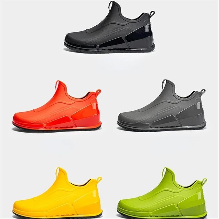 Чоловічі гумові чоботи, чоловічі чоботи до щиколотки, однотонні, водонепроникні гумові чоботи для чоловіків, робоче взуття для активного відпочинку на природі, зелені, розмір ЄС 41