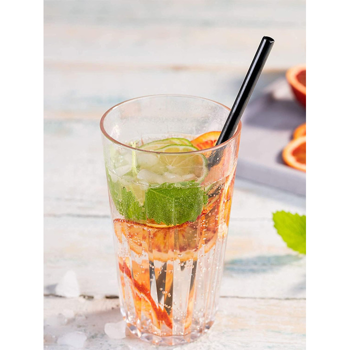 Набір з 6 високоякісних пластикових склянок Tritan об'ємом 0,4 л, без вмісту БФА, кришталевий вигляд, небиткі багаторазові склянки