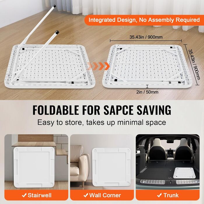 Стіл для маджонгу VEVOR, стіл доміно, складний картковий стіл для 4 гравців з 4 підставками для напоїв та 4 лотками для фішок, портативний ігровий стіл доміно з 1 набором доміно для маджонгу, покеру та головоломок, білий