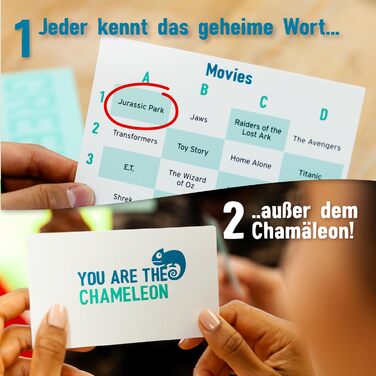 Велика картопля Хамелеон Настільна гра-блеф для сімей та вечірок Викрий зрадника Для 38 гравців віком від 14 років 15-хвилинна гра в Хамелеон (німецька версія)
