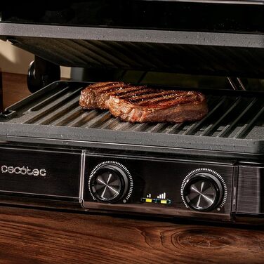 Електричний контактний гриль Cecotec Rock'nGrill 2200 Dual, розкриття 180, 29x23 см, 2200 Вт