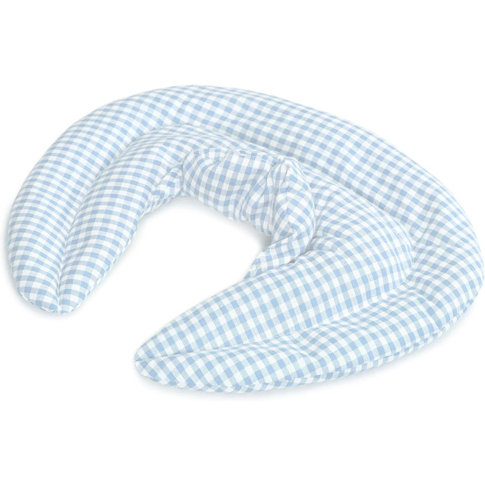 Подушка для шиї зі стійкою, органічна тканина, світло-блакитний та білий. Подушка з виноградних кісточок. Подушка для шиї/грілка - Дуже затишна грілка для шиї.