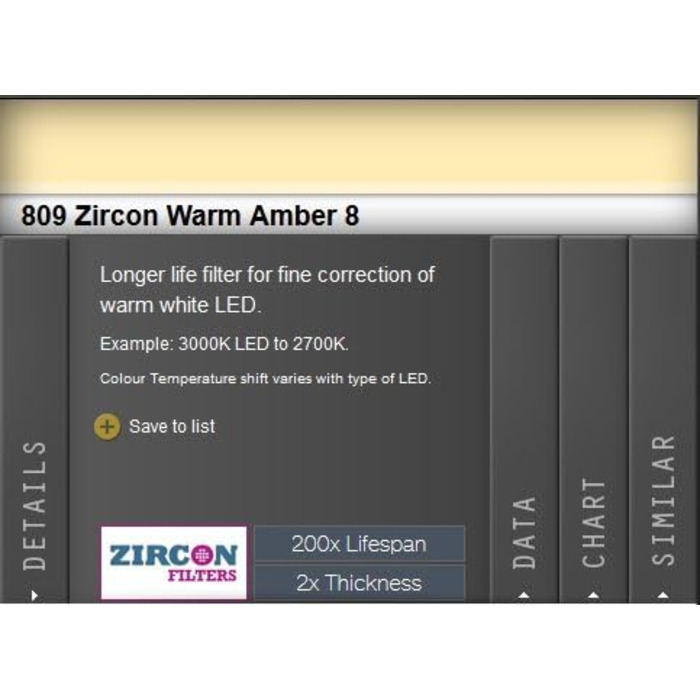 Фільтр Zircon 809 Теплий бурштин8, рулон 3,05м х 1,22м