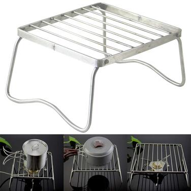 Нержавіюча сталь Гриль Стійка Підставка для пальника Підставка для плити Кемпінг Тримач для горщика Тримач для духовки Газовий вугільний кемпінг Барбекю Стійка для походів, гриля, піших прогулянок, пікніків, риболовлі