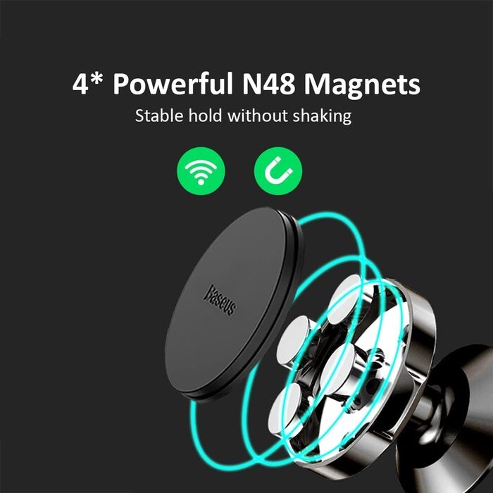 Тримач для мобільних телефонів Тримач для смартфонів для автомобіля серії Маленькі вуха магнітний (вертикальний тип) чорний (SUER-