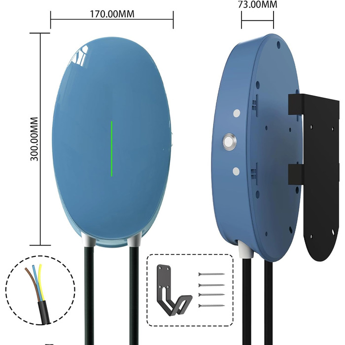 Зарядний пристрій тип 2 зарядний кабель електричний автомобіль домашня зарядна станція 6M 16A трифазний зарядний пристрій EV, водо
