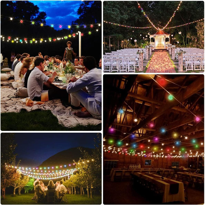 Світлодіодна гірлянда Lepro 100 різнокольорова 13M, зовнішнє освітлення для вечірок з вилкою, 8 режимів і функція позначки, ідеаль