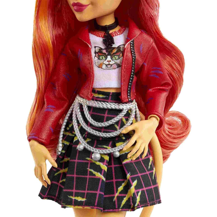 Колекційна лялька Monster High Toralei HHK57, смугаста, з домашніми тваринами та аксесуарами, Солодкі ікла G3 Перезавантаження, різнокольорова
